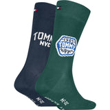 Tommy Hilfiger Green Kids Socks 2-Pack College Patch