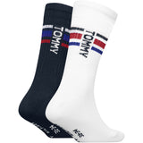 Tommy Hilfiger White Kids Socks 2-Pack Sport Stripe Tommy
