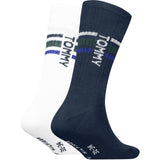 Tommy Hilfiger Navy Kids Socks 2-Pack Sport Stripe Tommy