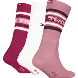 Tommy Hilfiger Pink Kids Socks 3-Pack Varsity Tommy