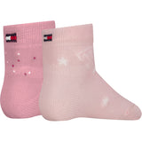Tommy Hilfiger Light Pink Baby Socks 2-Pack Letters