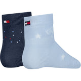Tommy Hilfiger Light Blue Baby Socks 2-Pack Letters