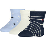 Tommy Hilfiger Light Blue Baby Socks 3-Pack Giftbox Stars & Stripes
