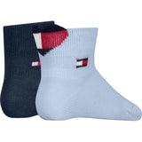 Tommy Hilfiger Light Blue Baby Socks 2-Pack Heart