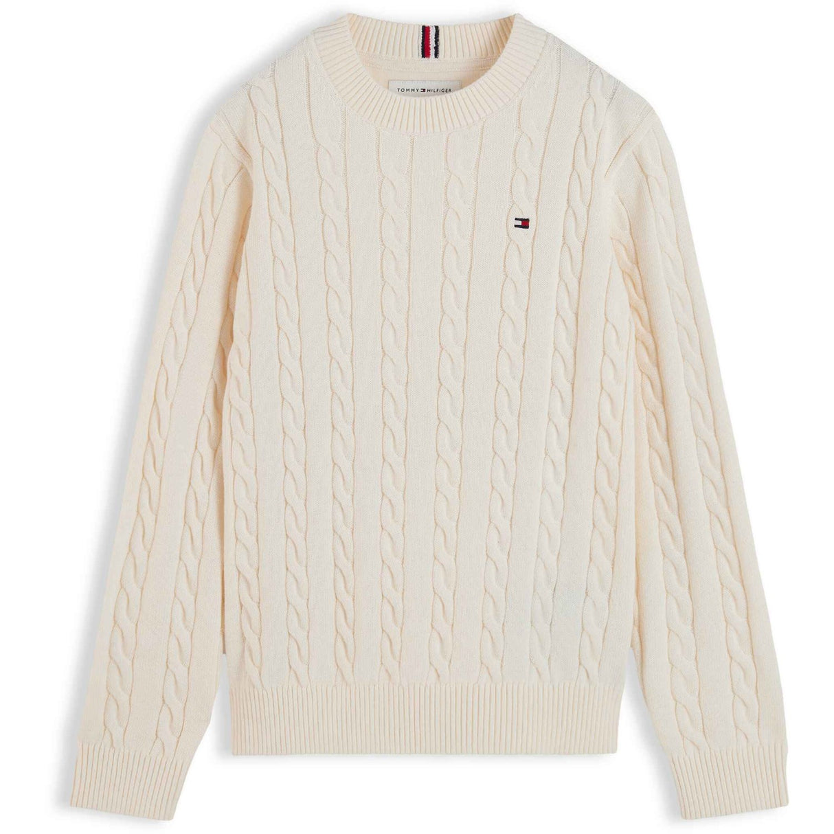 Tommy Hilfiger Ivory Petal Cotton Cable Sweater