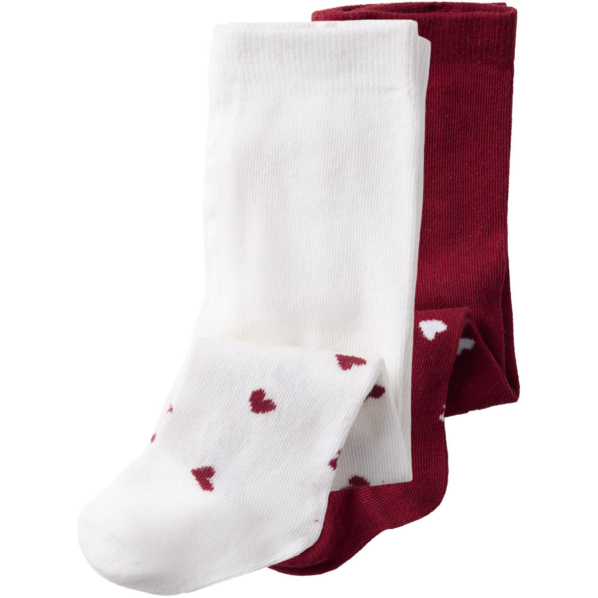 Name It Bright White Red Dhalia Nbfvichristmas 2-Pack Tights