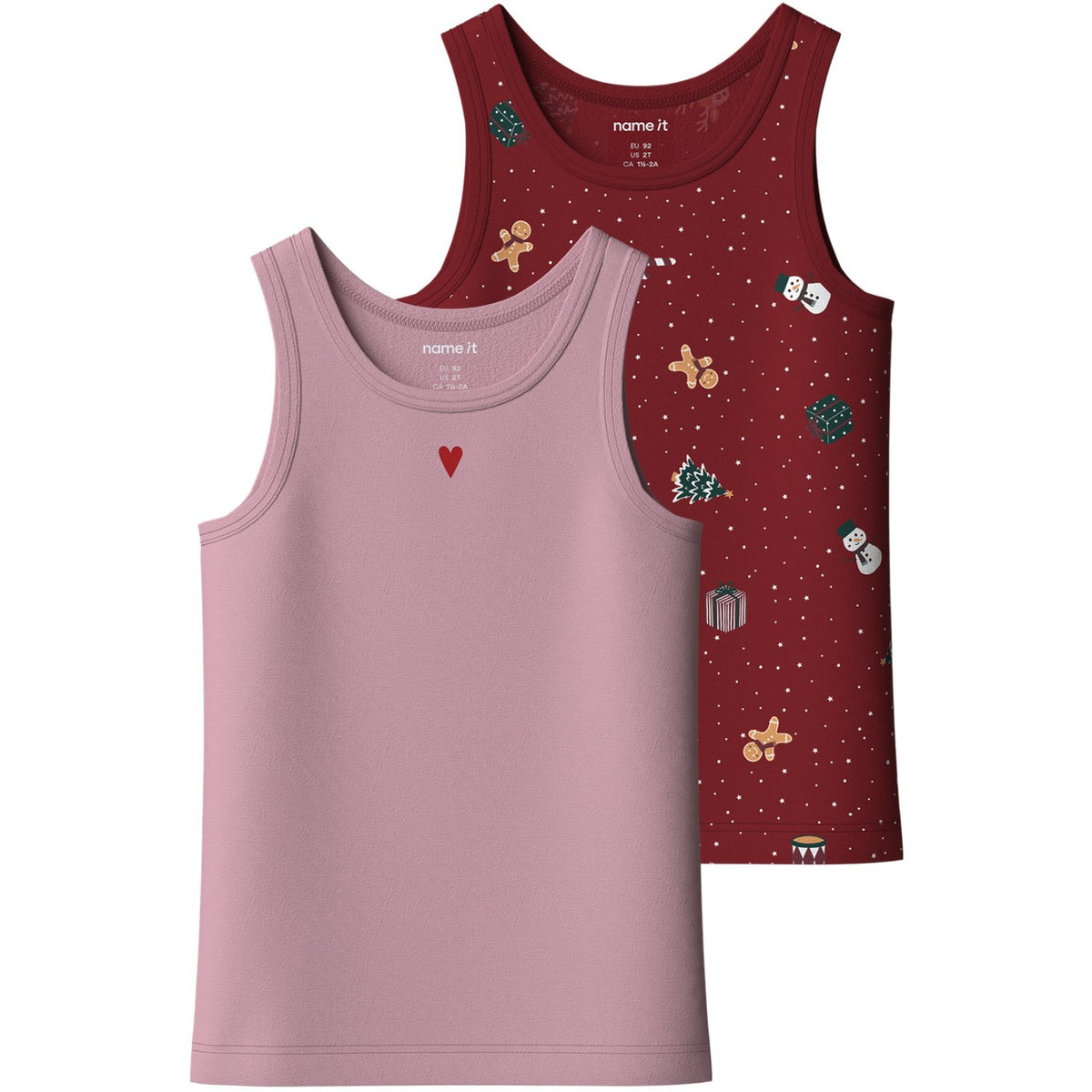 Name It Red Dahlia Nmfvismas 2-Pack Tank Top Giftpack