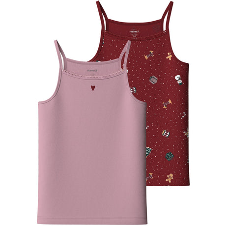 Name It Red Dahlia Nkfvismas 2-Pack Strap Top Giftpack
