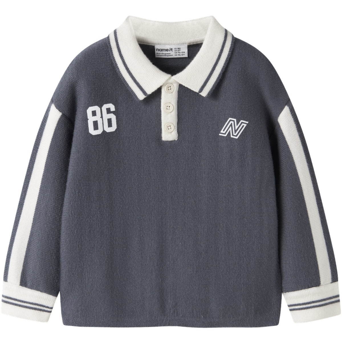 Name It Ombre Blue Nmmnima Ls Loose Polo Knit