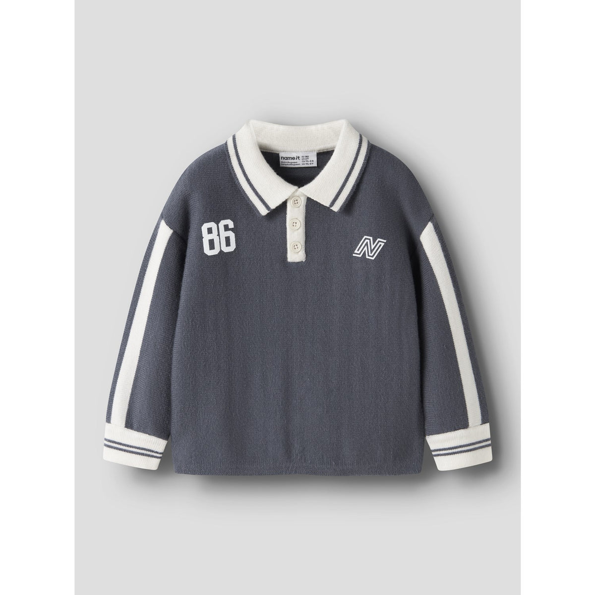 Name It Ombre Blue Nmmnima Ls Loose Polo Knit