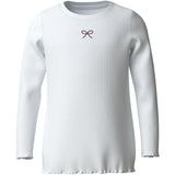 Name It Bright White Bow Embroidery Nkfvemma Glitter Ls Slim Top