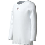 Name It Bright White Bow Embroidery Nkfvemma Glitter Ls Slim Top