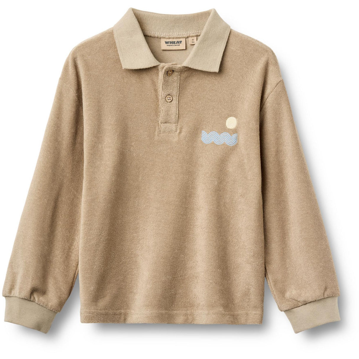 Wheat Sand Stone Terry Polo Shirt L/S Theodor