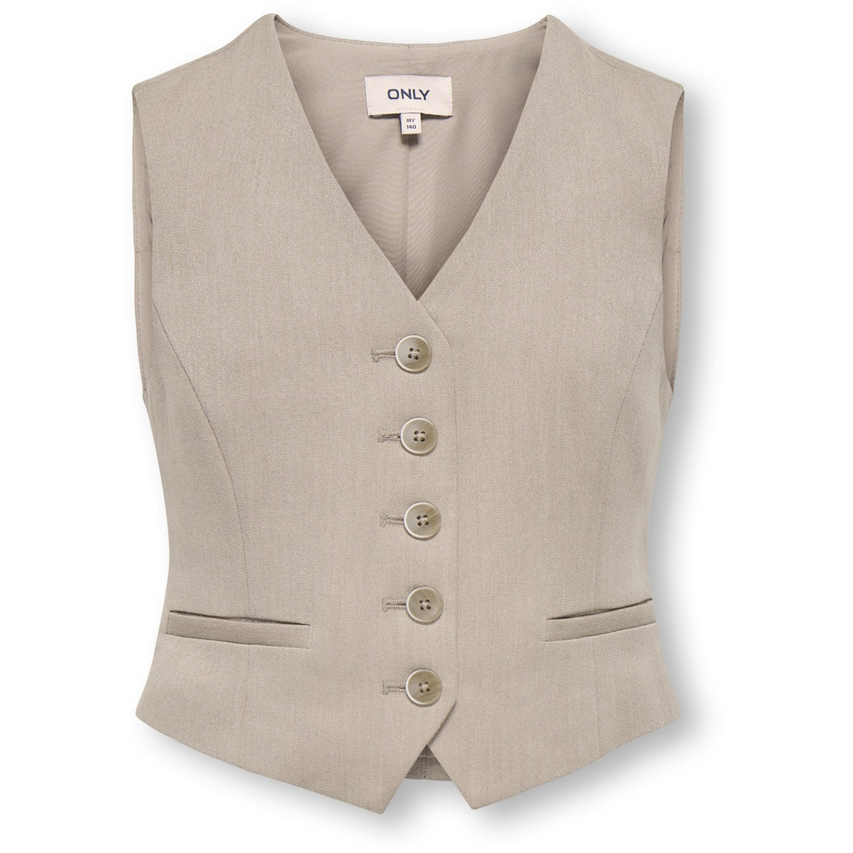 kids ONLY Taupe Gray Melange Koghattie-Iris Waistcoat Tlr