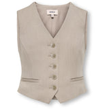 kids ONLY Taupe Gray Melange Koghattie-Iris Waistcoat Tlr