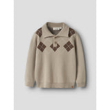 Lil'Atelier White Pepper Nmmronan Ls Knit Polo Lil