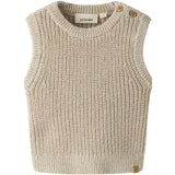 Lil'Atelier White Pepper Melange Nbmrokkos Knit Vest Lil