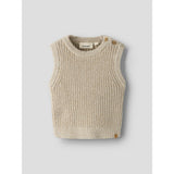 Lil'Atelier White Pepper Melange Nbmrokkos Knit Vest Lil