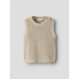 Lil'Atelier White Pepper Melange Nmmrokkos Knit Vest Lil