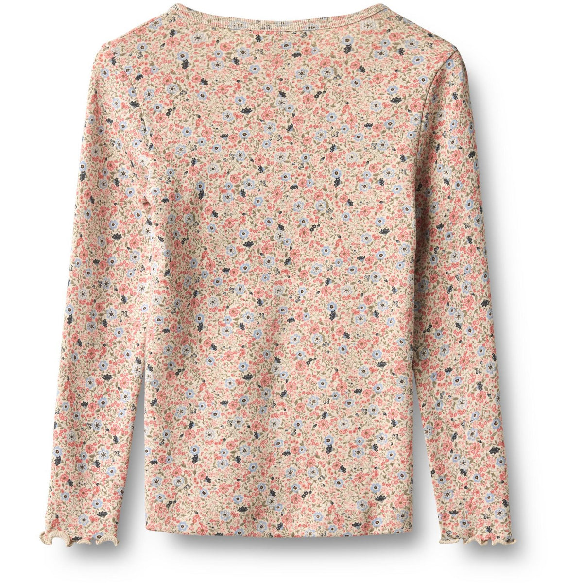 Wheat Grey Cloud Flowers Blouse Eja