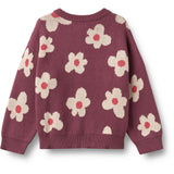 Wheat Eggplant Jacquard Cardigan Alvilda