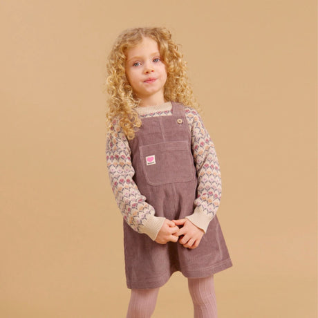 Wheat Plum Truffle Pinafore Caroline Dress