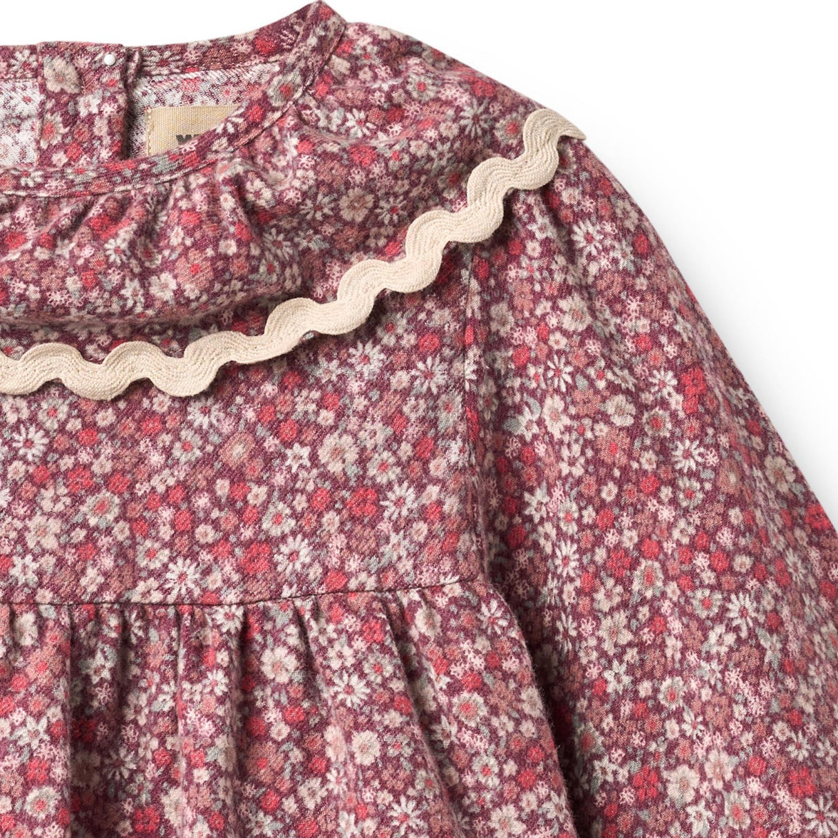 Wheat Grape Flowers Dress L/S Collar Elvira