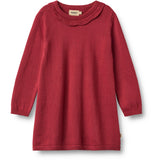 Wheat Red Cherry Knit Dress L/S Nannie