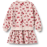 Wheat Almond Peach Bows Sweat Dress L/S Maggie