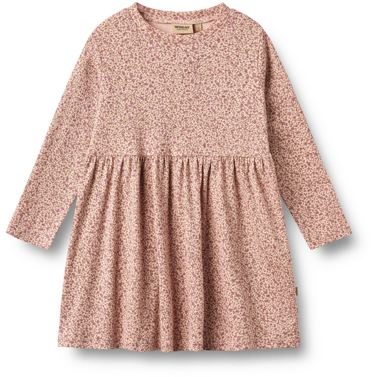 Wheat Dime Rose Small Flowers Jersey Dress L/S Sessa