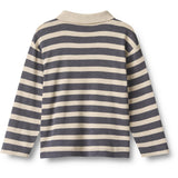 Wheat Greyblue Stripe Polo Shirt L/S Fred