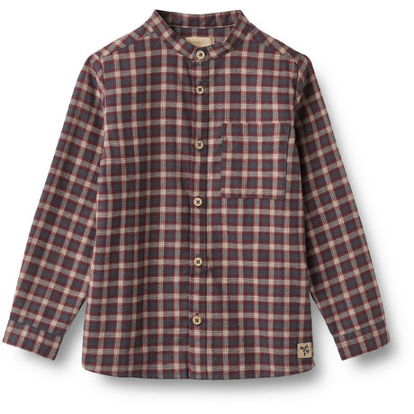 Wheat Blue Holiday Check Shirt L/S Willum