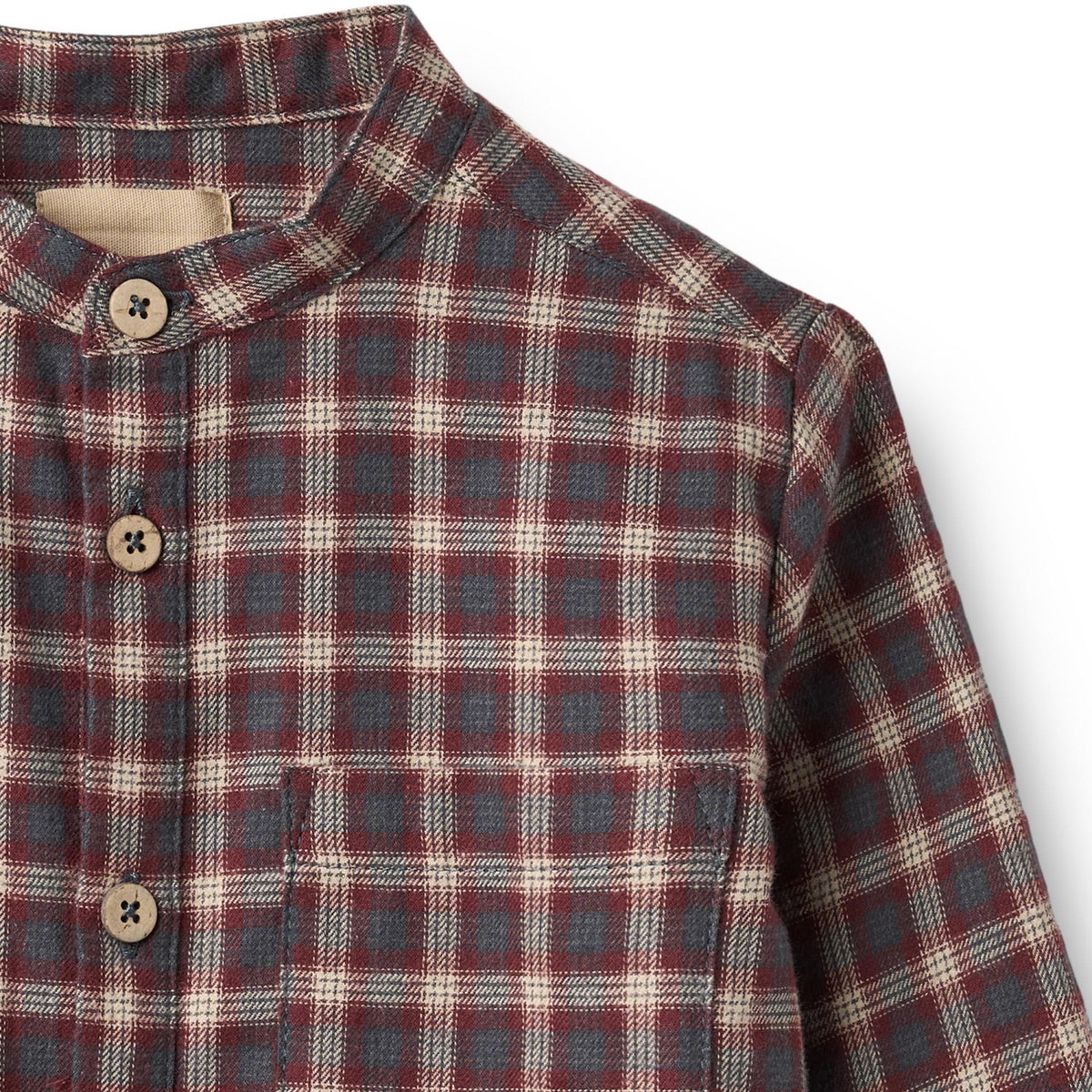 Wheat Blue Holiday Check Shirt L/S Willum