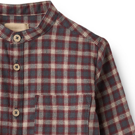 Wheat Blue Holiday Check Shirt L/S Willum