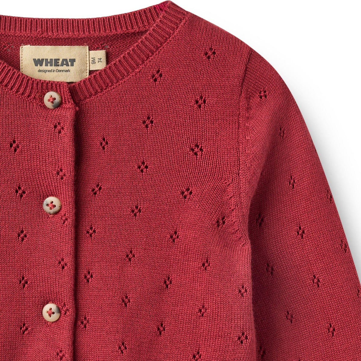 Wheat Red Cherry Knit Cardigan Maia