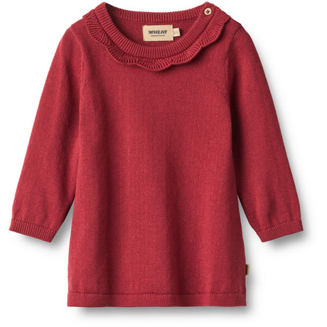 Wheat Red Cherry Knit Dress L/S Nannie