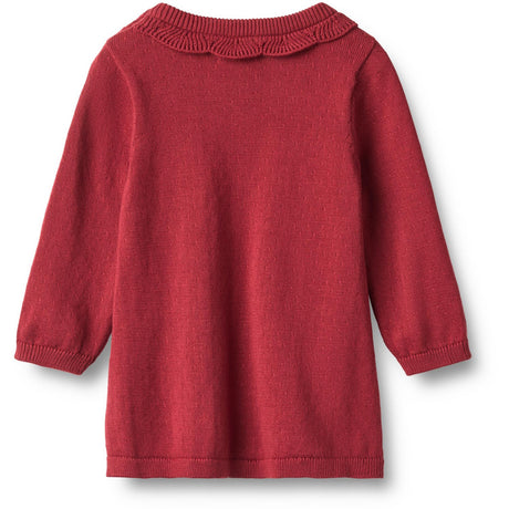 Wheat Red Cherry Knit Dress L/S Nannie