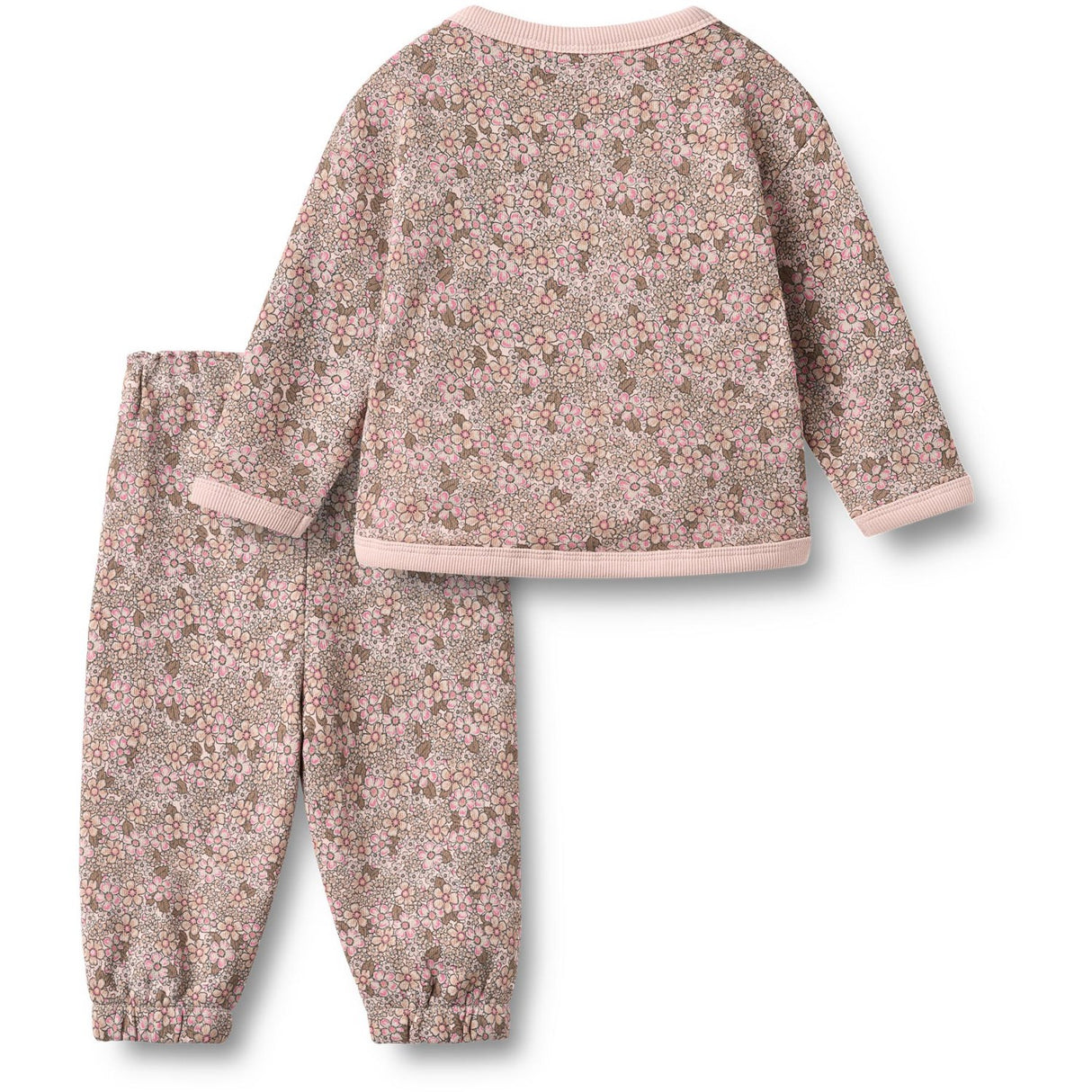 Wheat Rose Brown Flowers Set Sweatshirt & Trousers Emery