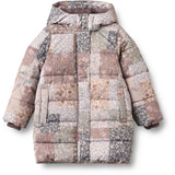 Wheat Patchwork Flowers Puffer Coat Yrsa