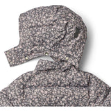 Wheat Dark Charcoal Flowers Puffer Coat Yrsa