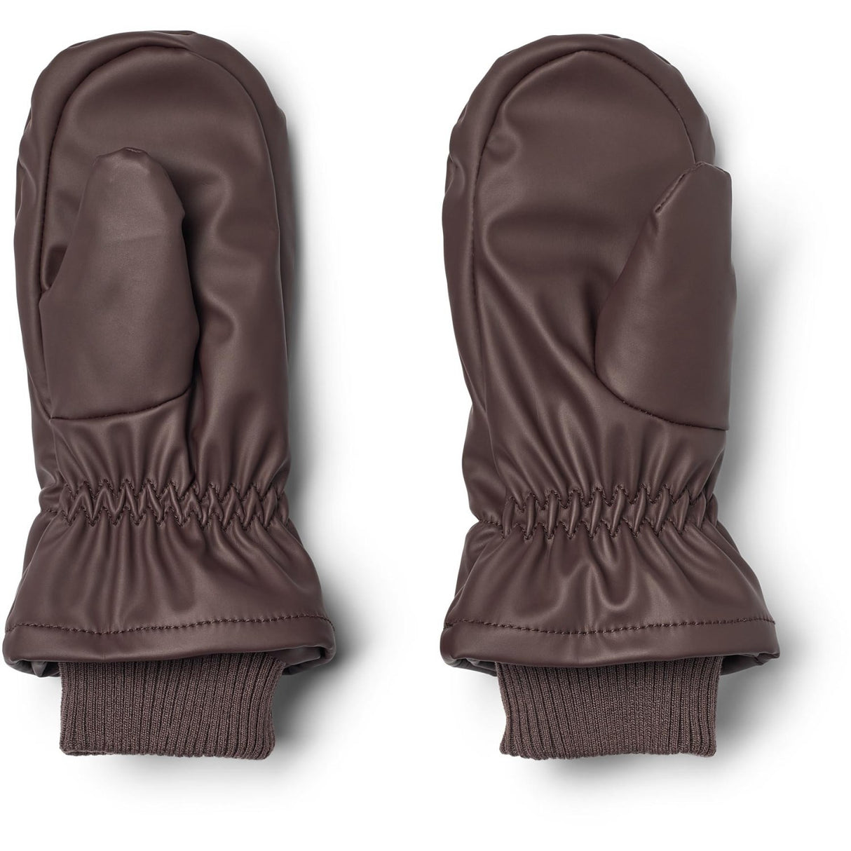 Wheat Chocolate Plum Winter Mittens Stormy