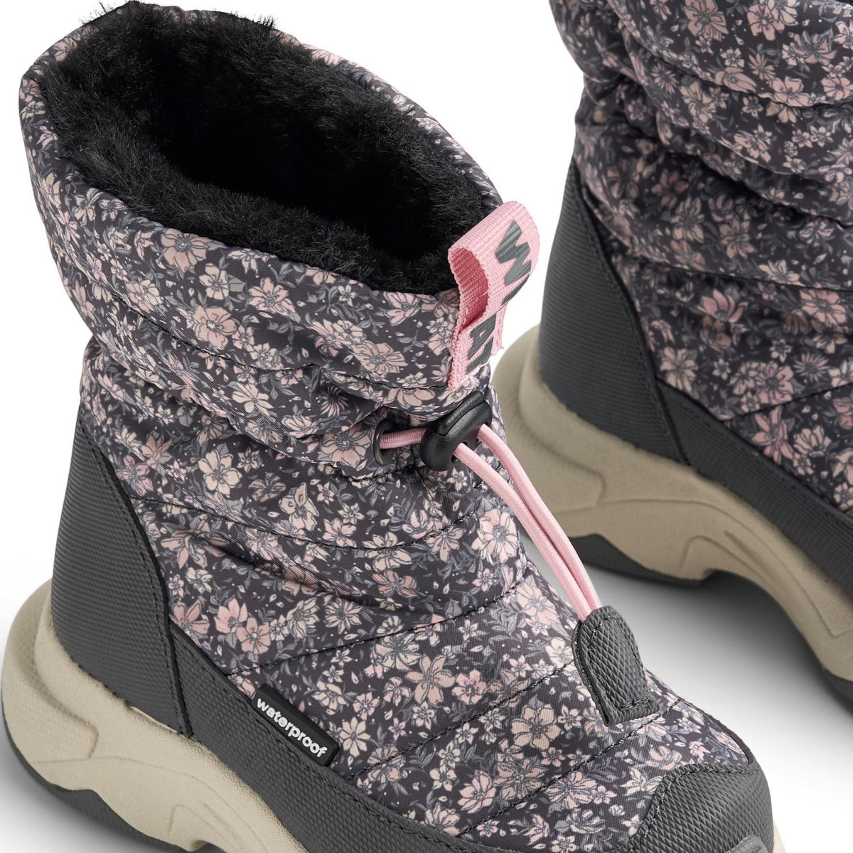 Wheat Dark Charcoal Flowers Winterboot Esme