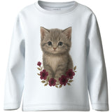 Name It Bright White Cute Kitten Nmfvotea Ls Nreg Top