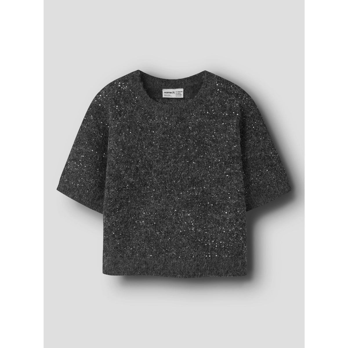 Name It Black Nkfriaglitter Ss Knit Top