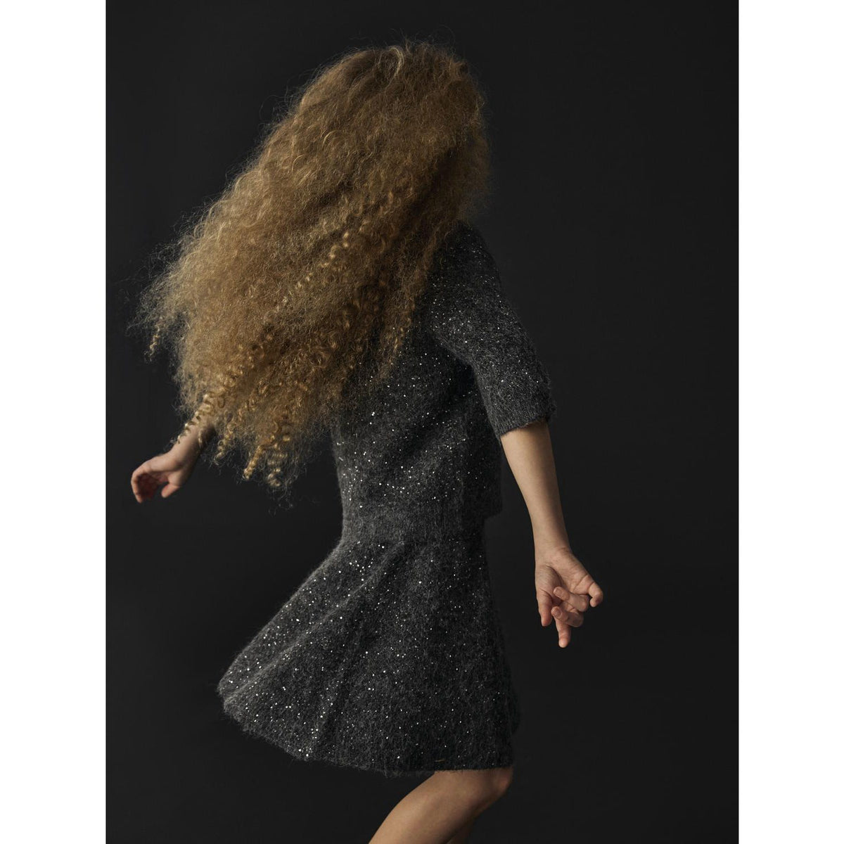 Name It Black Nkfriaglitter Ss Knit Top