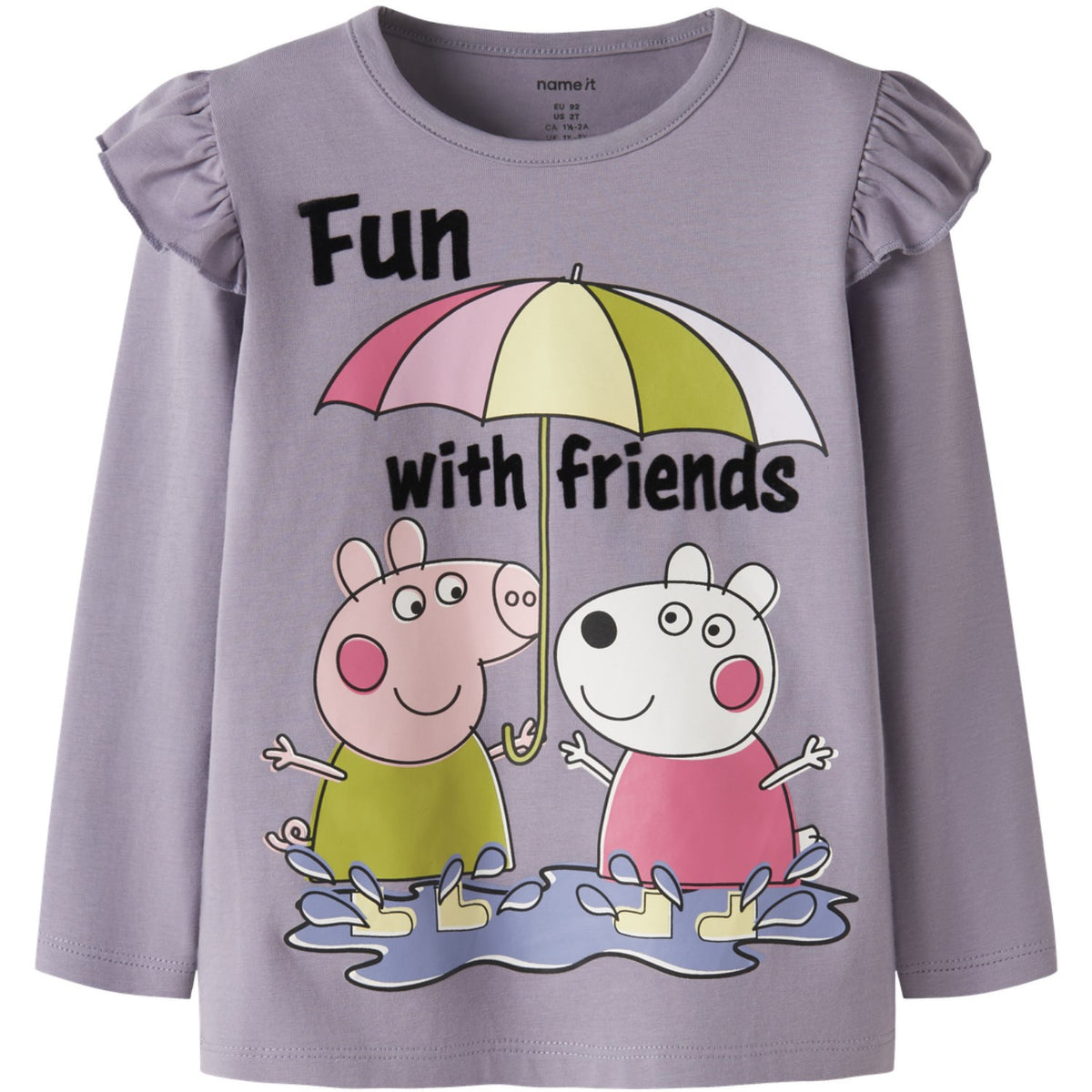Name It Lavender Gray Nmfomba Peppa Ls Nreg Top Box Cplg