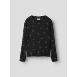 Name It Black Bow Nkfrestin Ls Mesh Slim Top