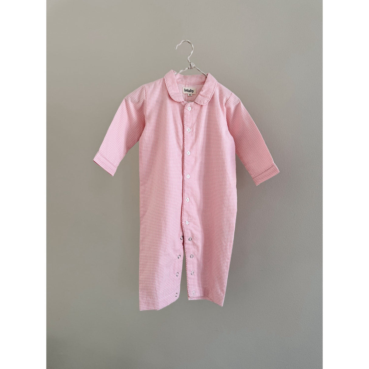 Lalaby Tiny Check Pink Classic Pj Suit