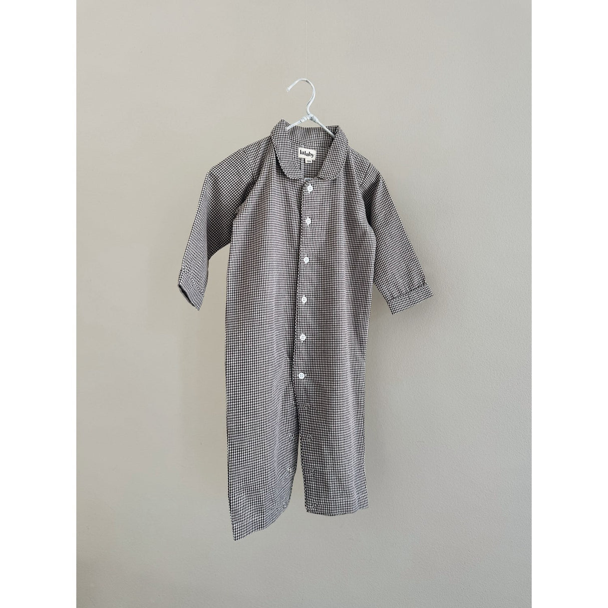 Lalaby Tiny Check Brown Classic Pj Suit