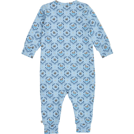 Müsli Soft Blue/ Navy/ Oak Heritage Train Zip Bodysuit